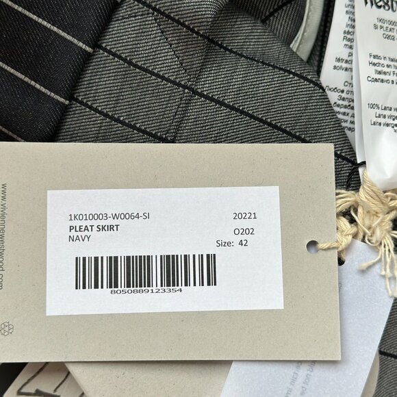 Vivienne Westwood Broken  Pinstripe Skirt NWT - Picture 11 of 12